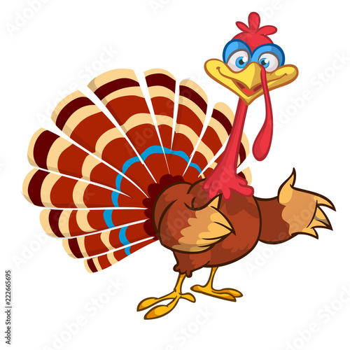 Cartoon funny turkey character for Thanksgiving holiday clipart