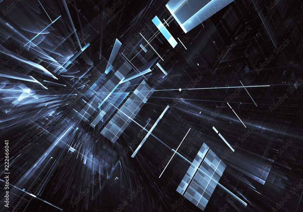 Abstract 3D fractal background, texture. Virtual Neon City Abstract 3D fractal background, texture. Virtual Neon City