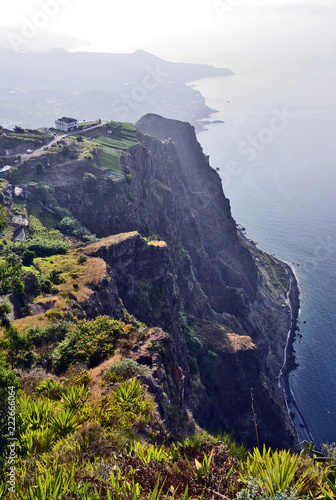 600 meter high cliffs of Gabo Girao at Madeira island, Portugal