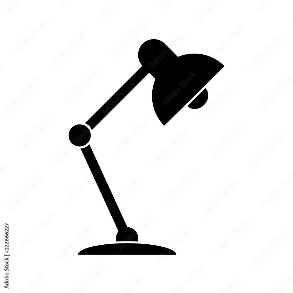 Table lamp icon, silhouette, logo on white background Table lamp icon, silhouette, logo on white background