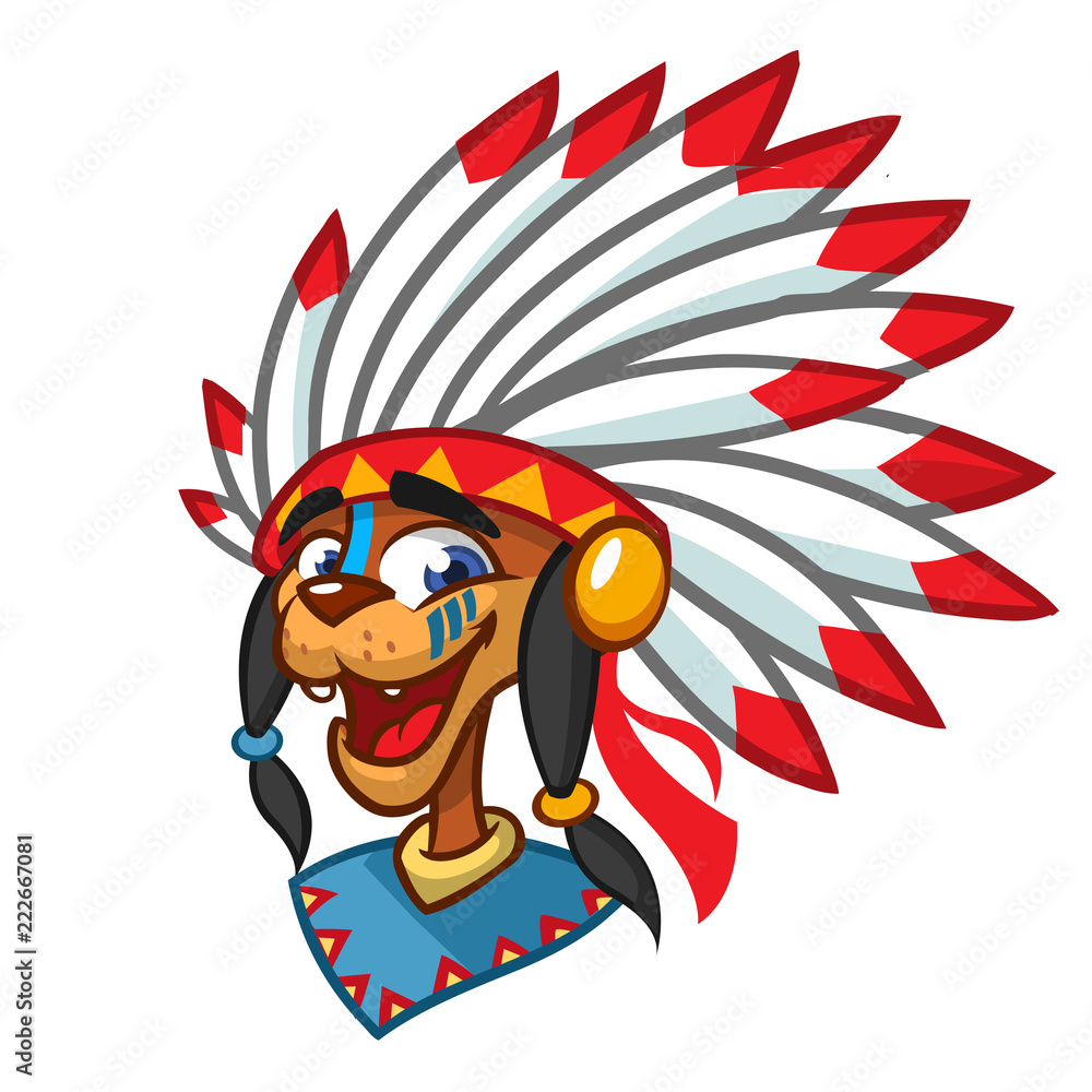Cartoon native american indian character. Illustration clipart Stock ...