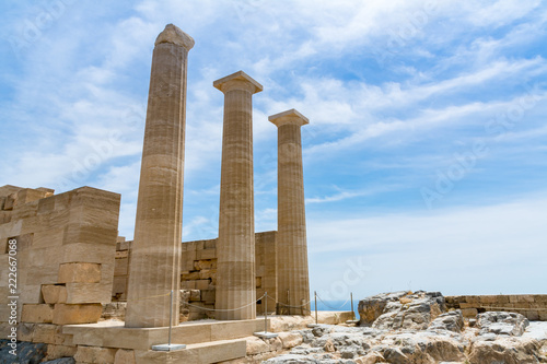 Greek temple columns  Acropolis  Lindos  Rhodes  Greece