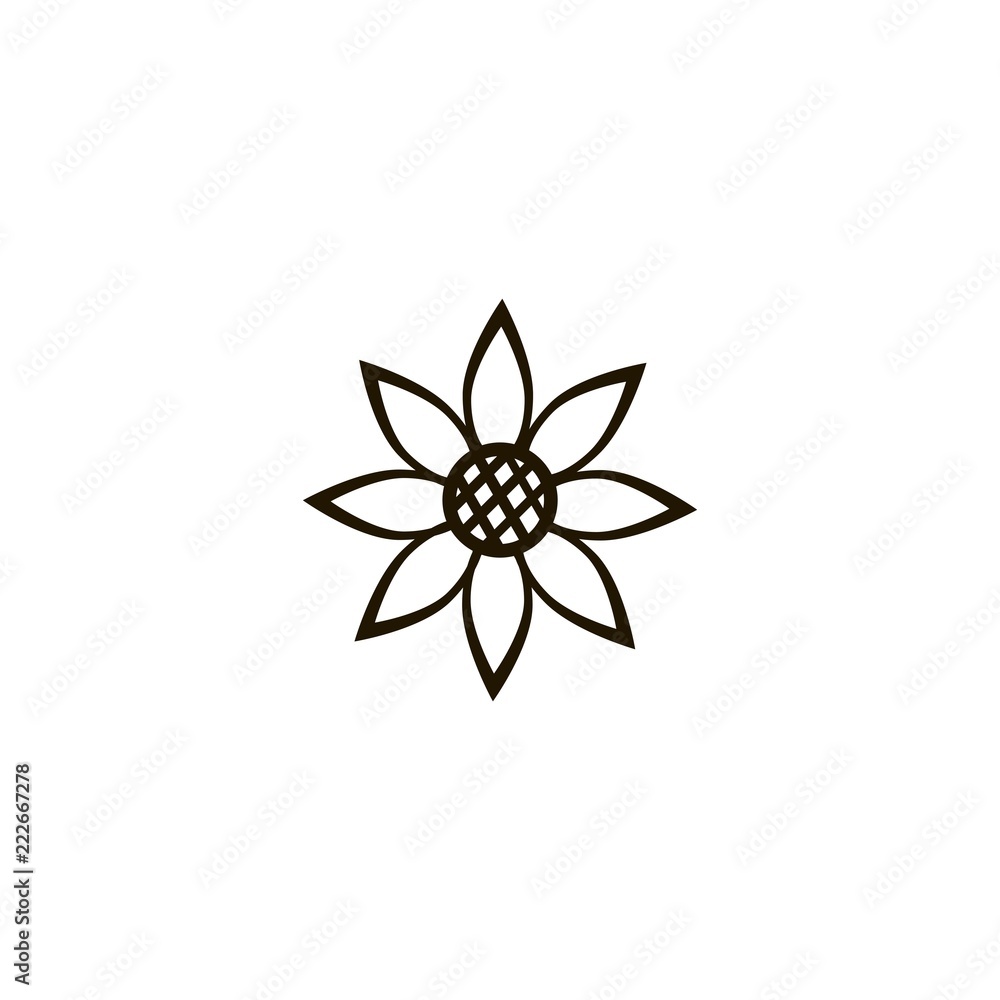 sunflower icon. flat design sunflower icon. flat design