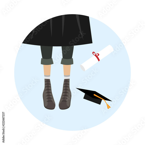 Concept of receiving diploma, bachelor’s degree, Master degree