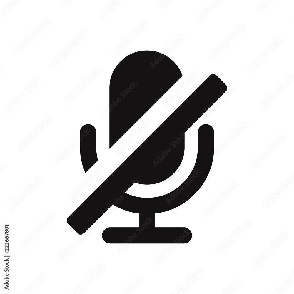 Microphone off icon vector illustration Stock Vector Adobe Stock