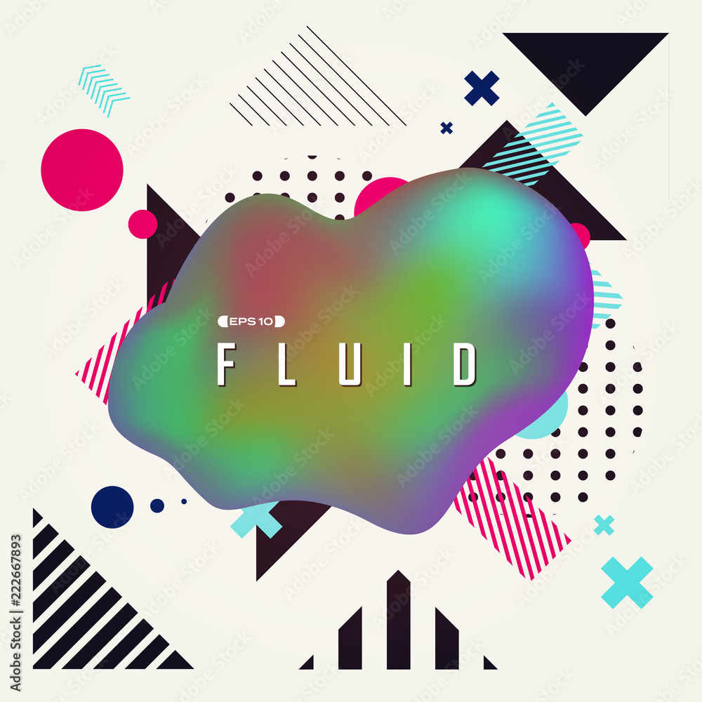 Obraz premium Abstract background with fluid shape and geometric pattern.