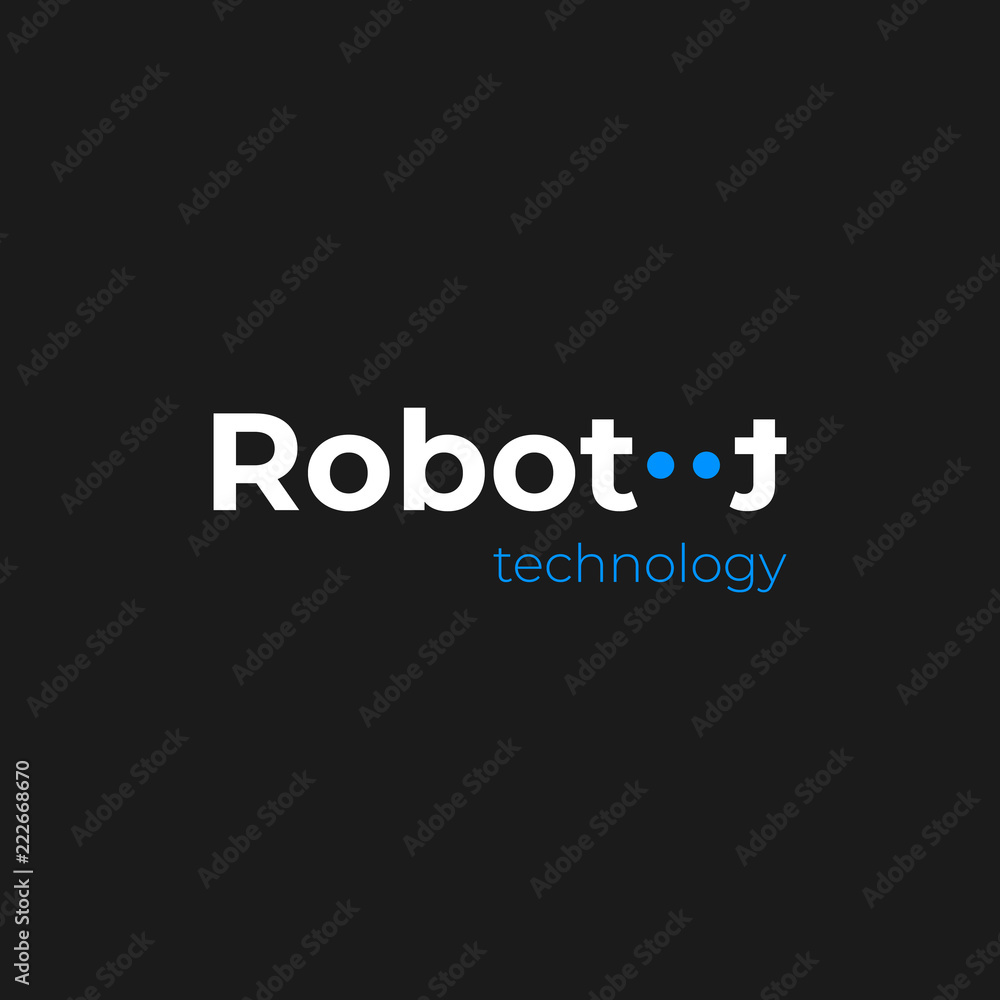 Obraz premium logo technologii robota. projekt wektorowy