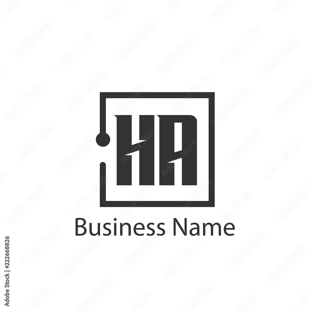 Obraz premium Initial Letter HA Logo Template Design