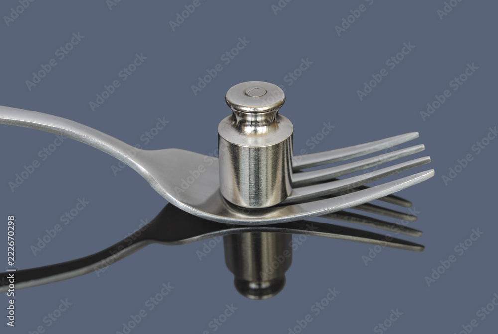 Metal weight for medical scales on the fork Metal weight for medical scales on the fork