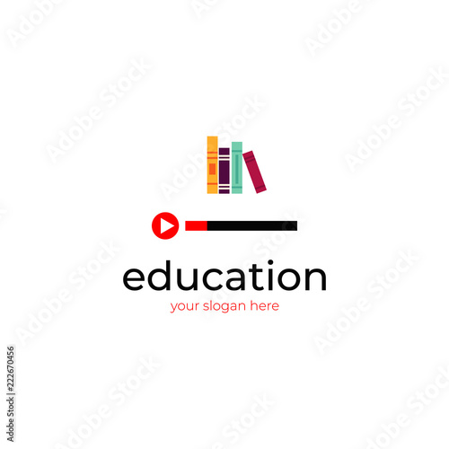 education logo template. Online courses,distance learning. Vector design