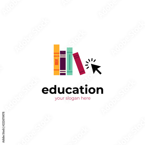education logo template. Online courses,distance learning. Vector design