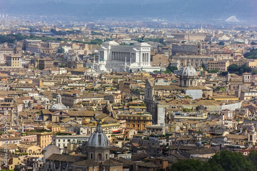 View on Vittoriano and Buildings of Rome from Vatican