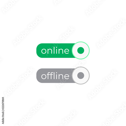 Online and offline button sign. icon vector template. Eps 10