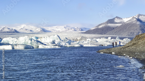 Icebergs at Jökulsárlón Glacier Lagoon, Vatnajökull National Park, Höfn, Iceland South Coast photo