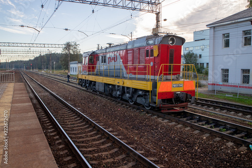 Old red train railroad © paul efimov