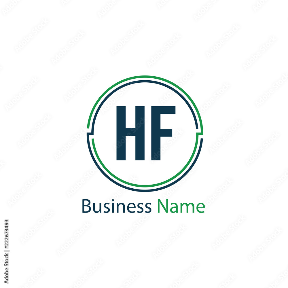 Fototapeta premium Initial Letter HF Logo Template Design