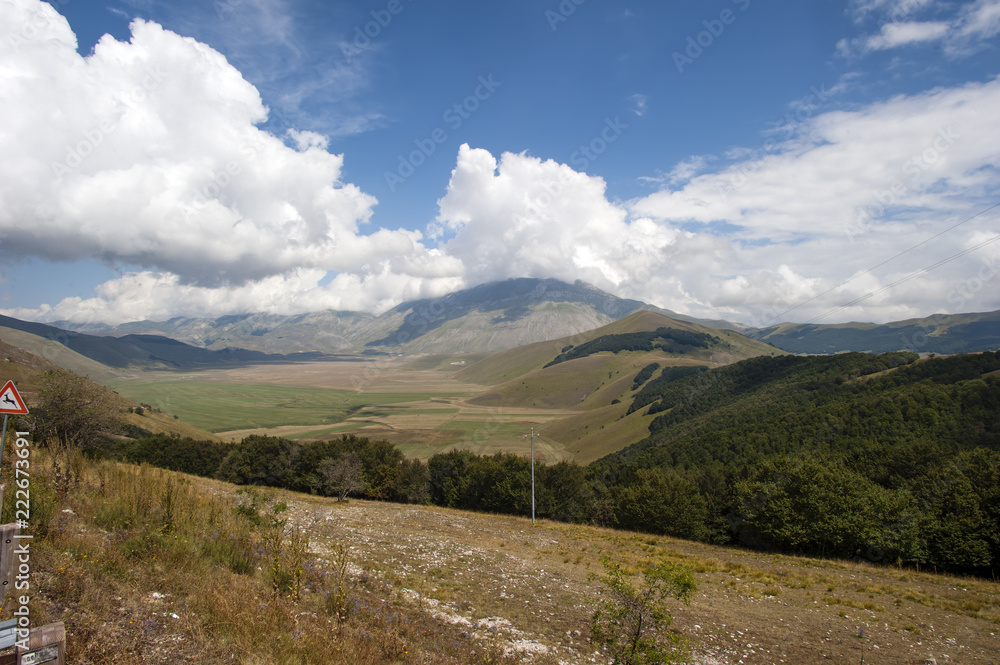 castelluccio (Umbria-Italy) the famous plain at the foot of the Sibillini mountains.