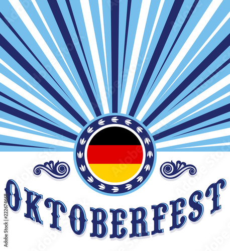 Oktoberfest celebration poster design Vector illustration, Germany flag