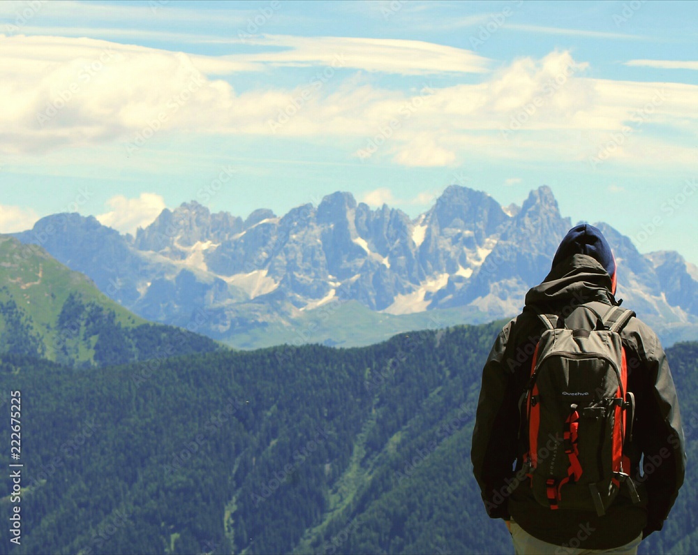 hiking in the mountains