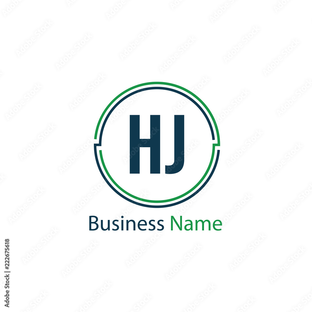 Initial Letter HJ Logo Template Design