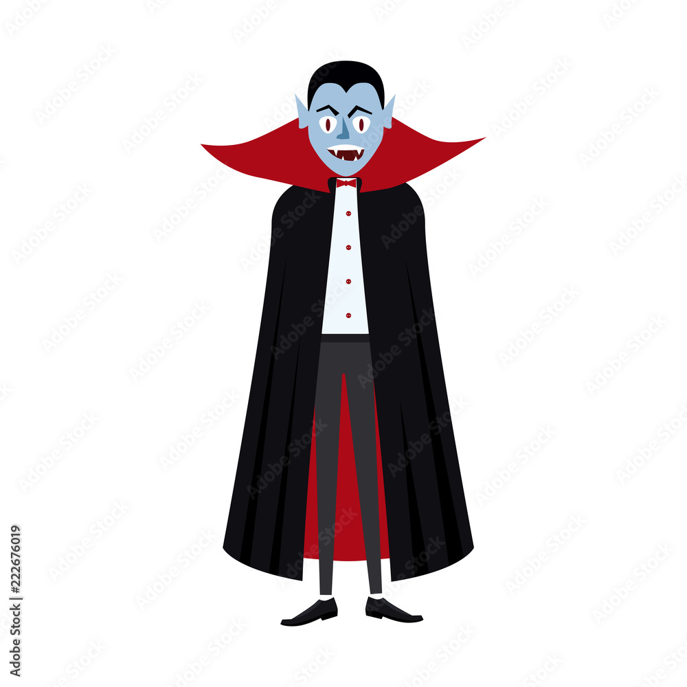 The Vampire, holiday Halloween, character, attribute, icon, vector, illustration, isolated, cartoon styyle