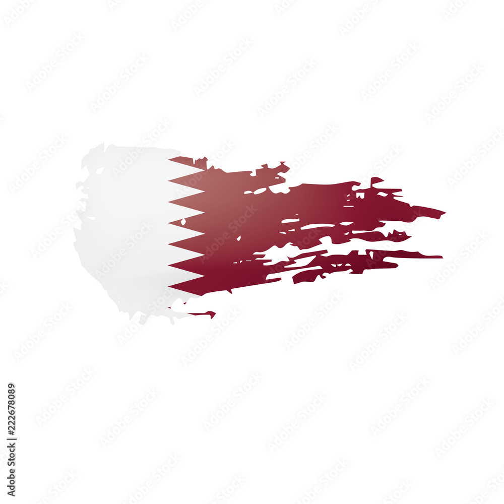 Qatar flag, vector illustration on a white background. Qatar flag, vector illustration on a white background.