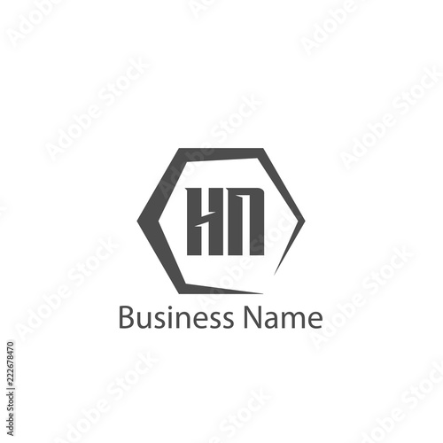 Initial Letter HN Logo Template Design