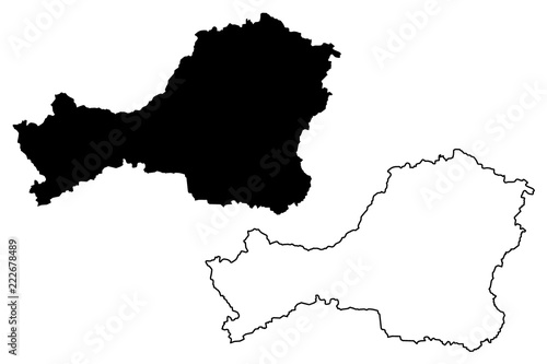 Tuva (Russia, Subjects of the Russian Federation, Republics of Russia) map vector illustration, scribble sketch Tyva Republic map