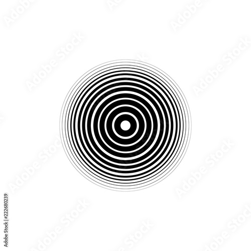 Abstract circle with lines, geometric logo, vector