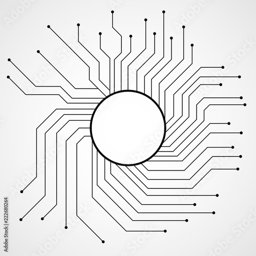 Cpu, microprocessor, microchip, circuit board, vector illustration photo