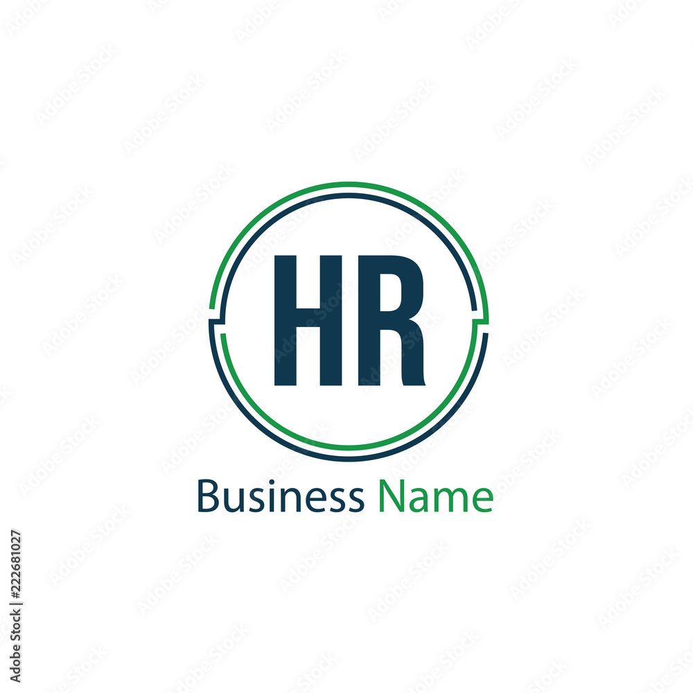 Fototapeta premium Initial Letter HR Logo Template Design