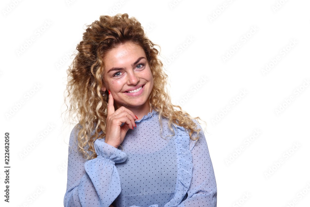 Beautiful caucasian curly woman Beautiful caucasian curly woman