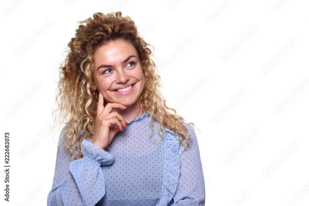 Beautiful caucasian curly woman Beautiful caucasian curly woman