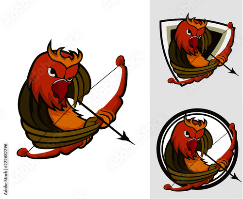 set of archery bird logo vector 