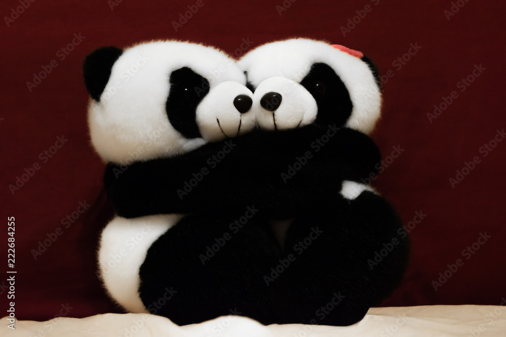 Panda toy in the bed Panda toy in the bed