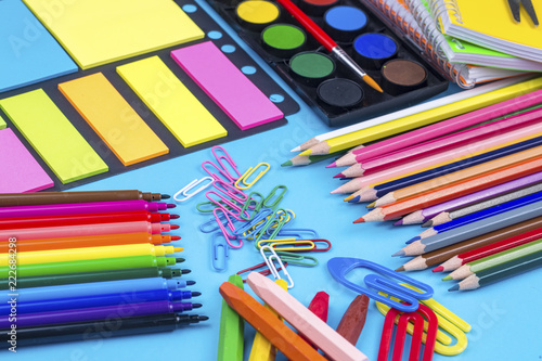 Colorful stationery supplies