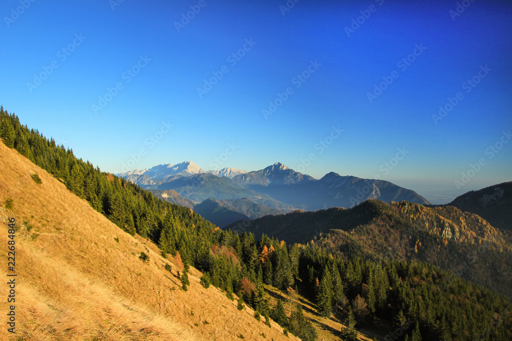 A mountain alpine landscape of Kamnik Savinja Alps