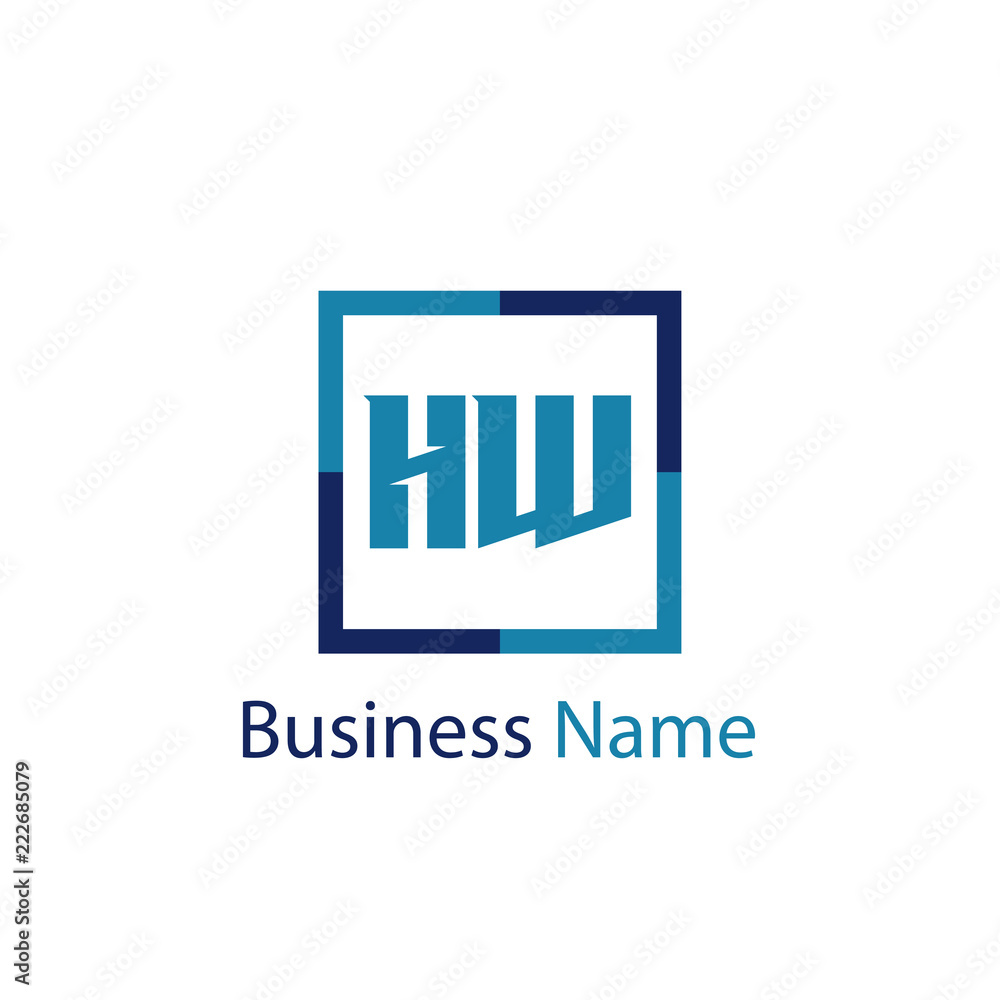 Fototapeta premium Initial Letter HW Logo Template Design