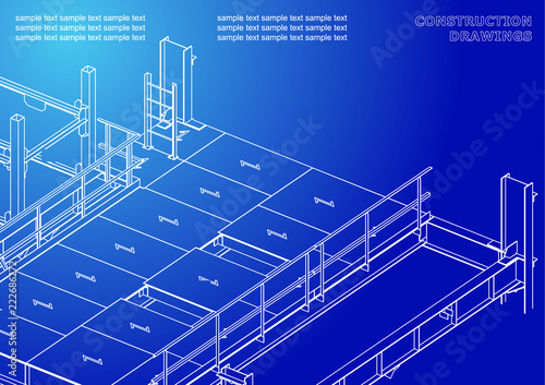Metal constructions. Volumetric constructions. 3D design. Abstract