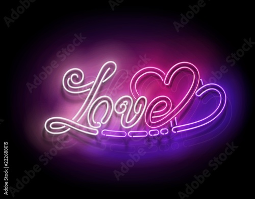 Vintage Glow Signboard with Love Inscription