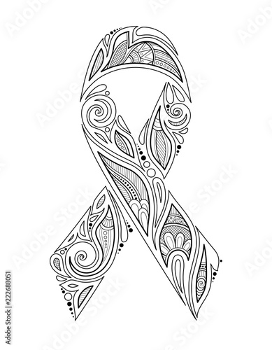 Breast Cancer Awareness Month Emblem, Pink Ribbon Symbol