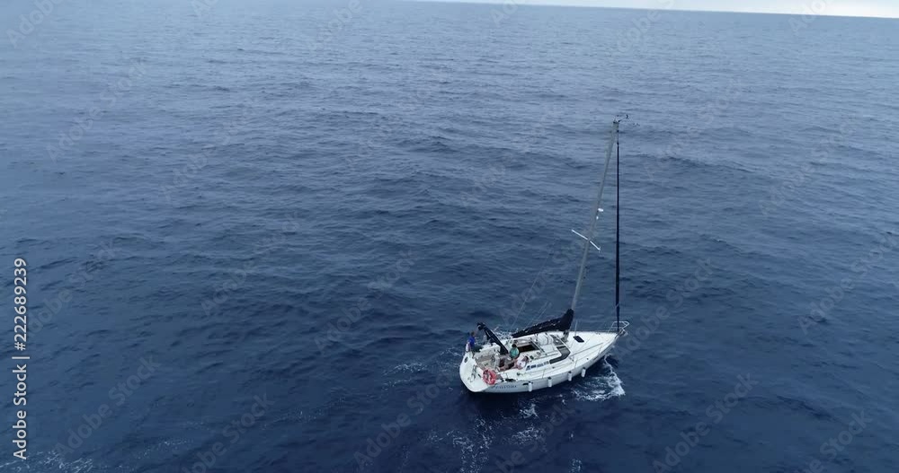 Aerial view of a sailboat Aerial view of a sailboat