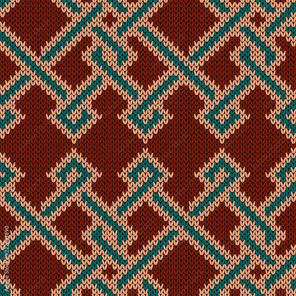 Knitted ornate seamless pattern Knitted ornate seamless pattern