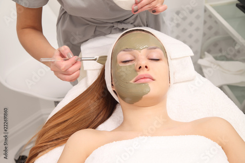 facial treatment of young woman