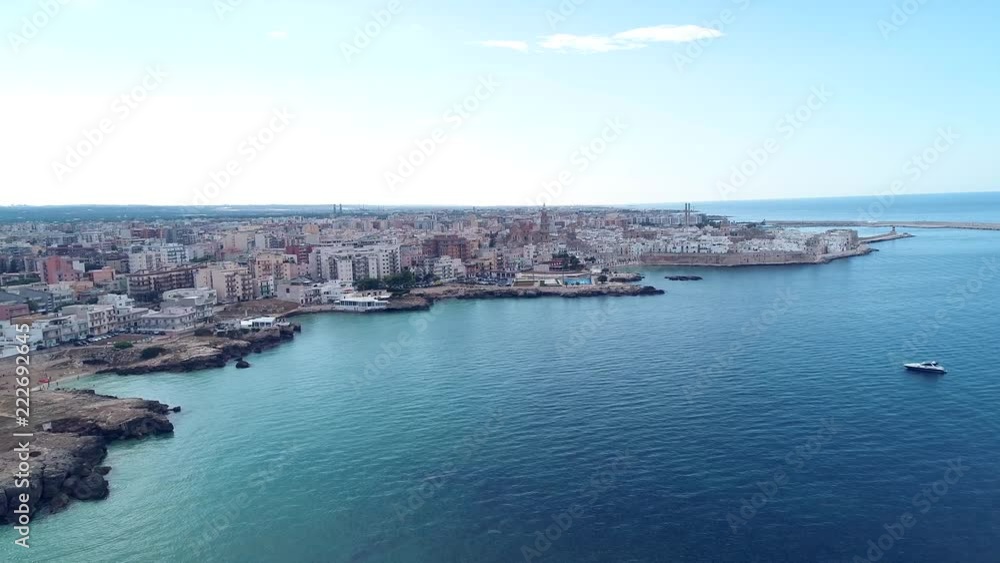 Aerial video. Old Town of Monopoli - city on Adriatic Sea. Italy. 4K Aerial video. Old Town of Monopoli - city on Adriatic Sea. Italy. 4K