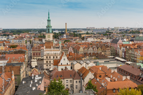 Poznan panorama of the old city center  Poland