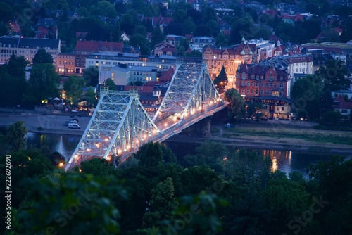 Bridge in Dresden by night photo