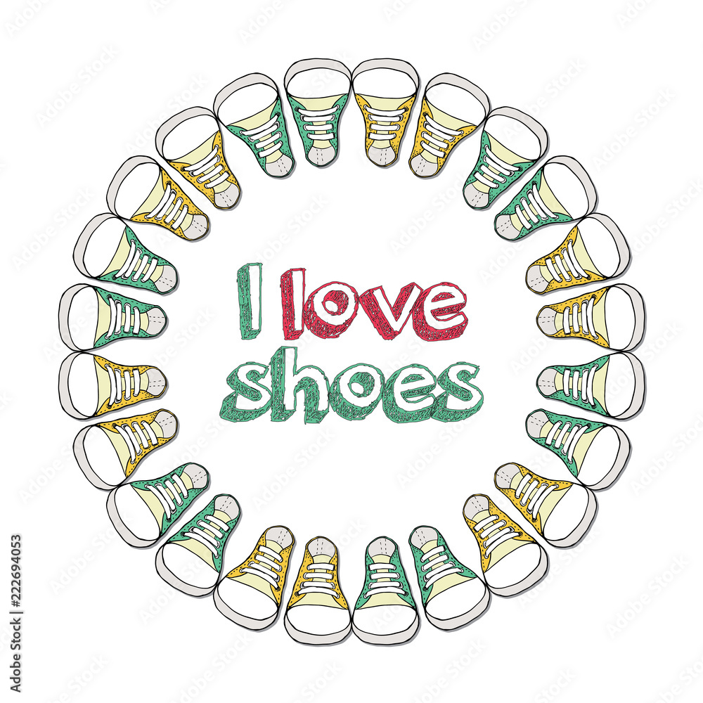 Obraz premium retro illustration of logo for a shoe store