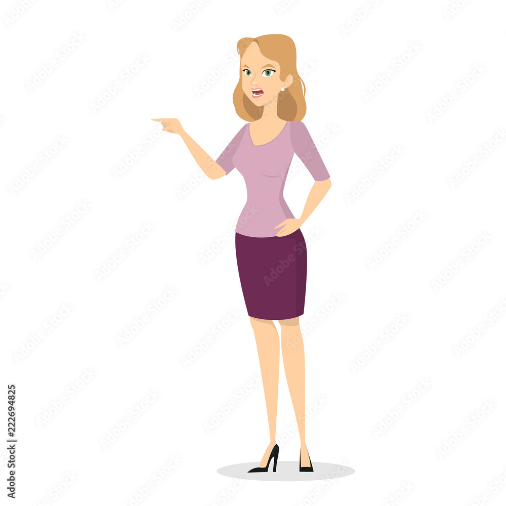 Beautiful angry woman standing dressed in casual clothes Beautiful angry woman standing dressed in casual clothes