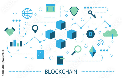Blockchain concept. Idea of safe financial transactions